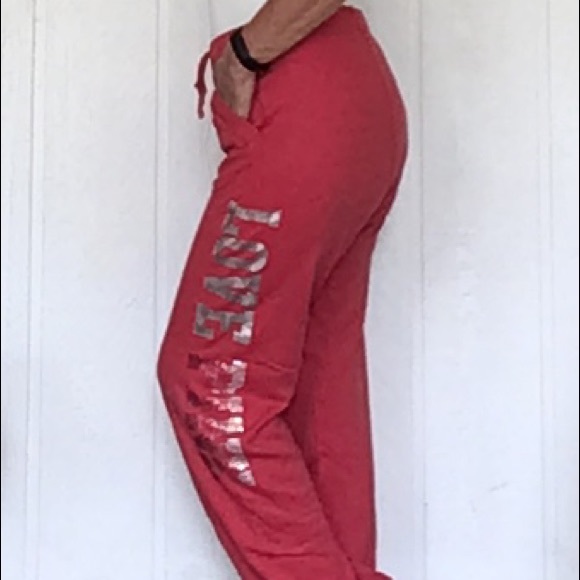 VICTORIAS SECRET PINK BOYFRIEND SWEAT PANTS WITH BLING EXTRA SMALL - Picture 4 of 14